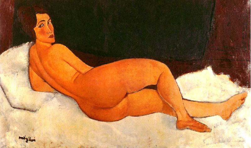 Amedeo Modigliani Nude, Looking Over Her Right Shoulder Norge oil painting art